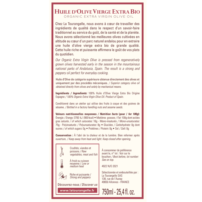 Huile d'Olive Vierge Extra Goût Puissant Etiquette