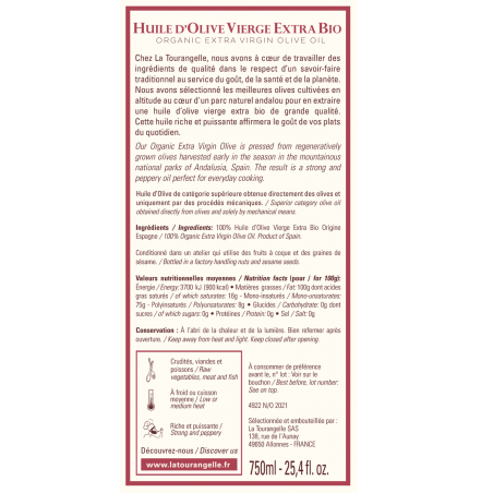 Huile d'Olive Vierge Extra Goût Puissant Etiquette