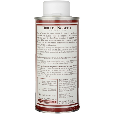 Huile de Noisette, toastée - Huiles La Tourangelle - 250ml