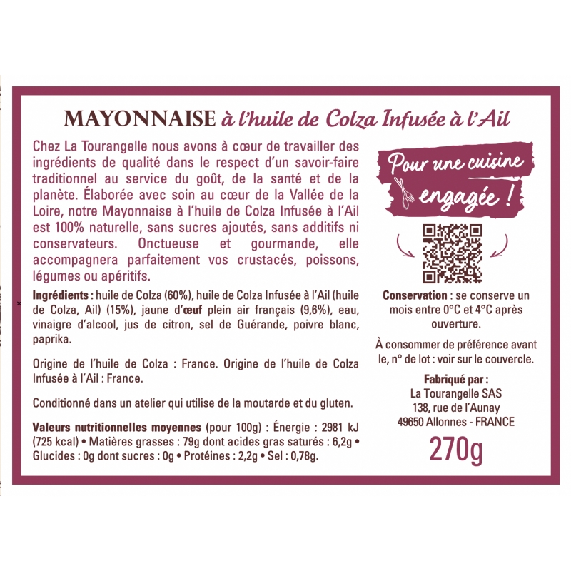 Mayonnaise traditionnelle LA TOURANGELLE : le pot de 270g à Prix Carrefour