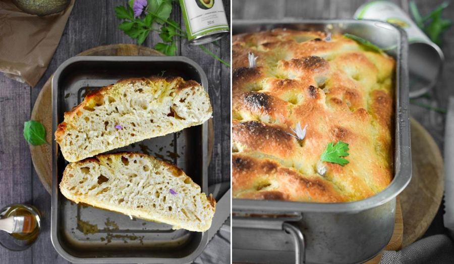 Focaccia au levain et à l'huile d'Avocat